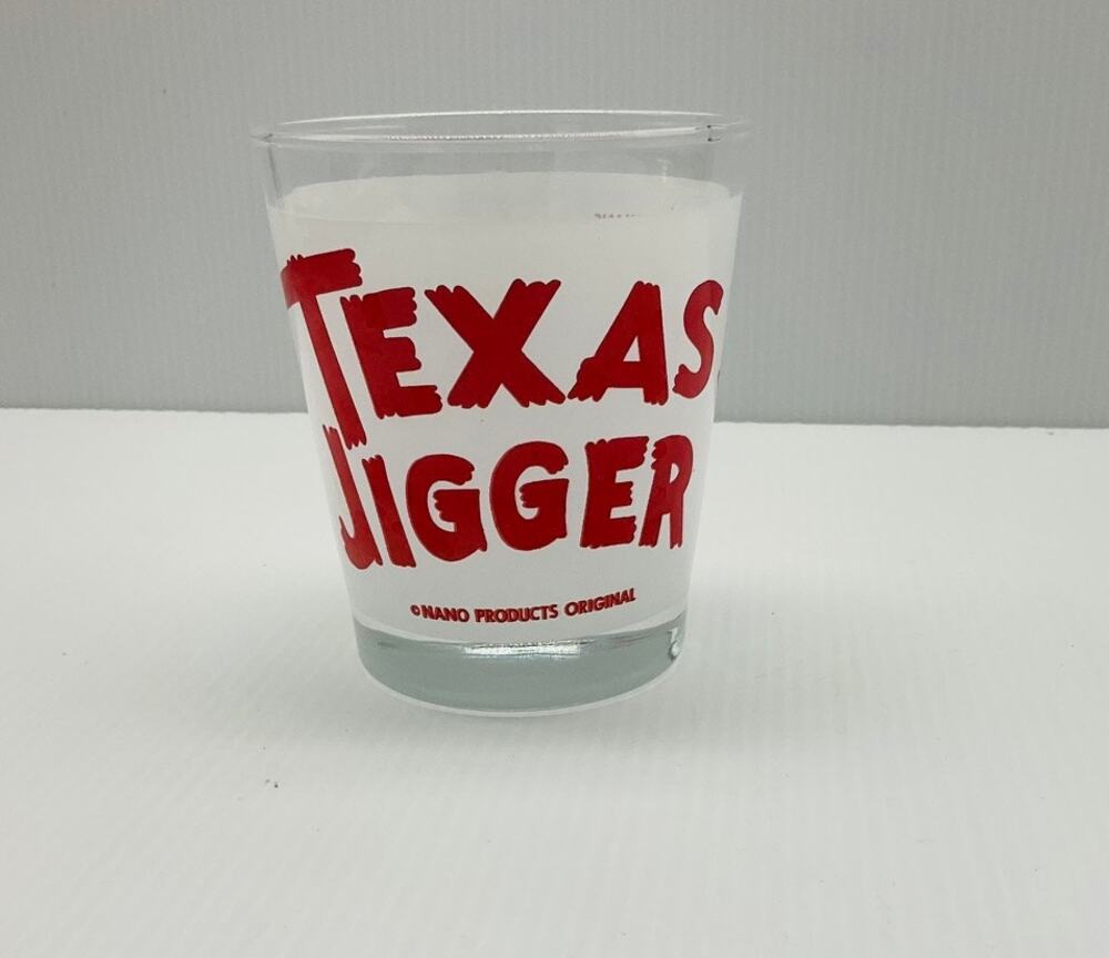 Vintage Texas Jigger Shot Glass Red & White - NANO Products